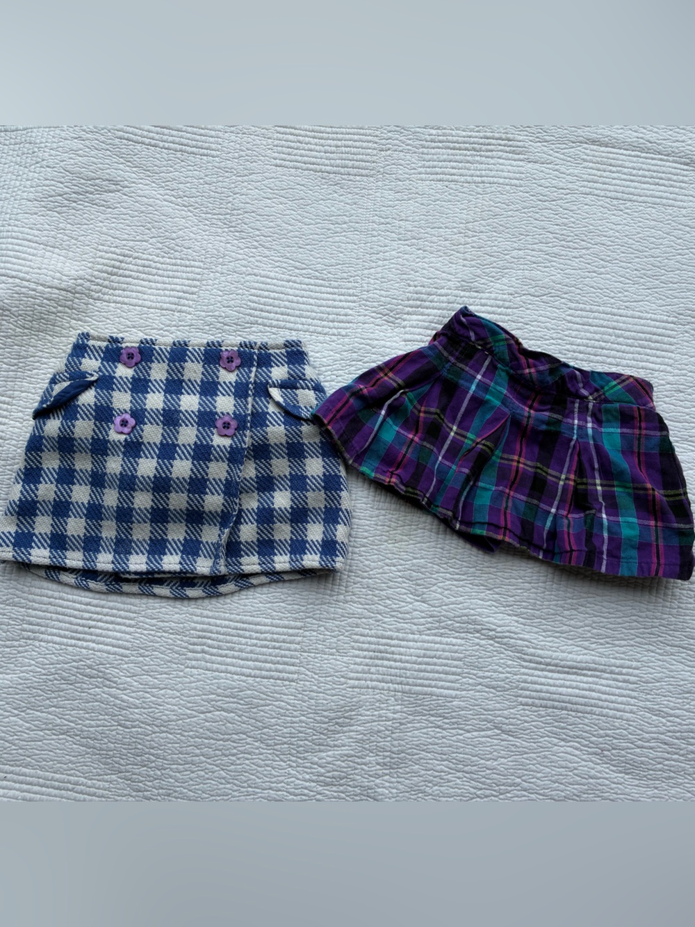 Set of Two Plaid Toddler Skorts
